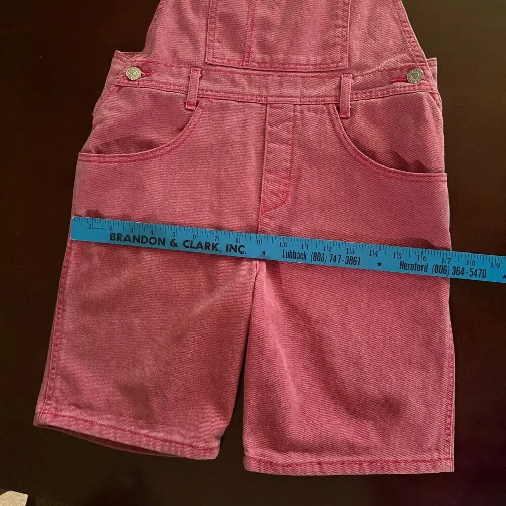 Guess Shortalls Overalls Faded Red Size 14 Kids Vintage Y2K 90's